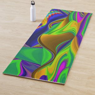 Summerrainbow , Abstract 3D Rainbowart Yoga Mat
