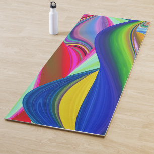 Summerrainbow , Abstract 3D Rainbowart Yoga Mat