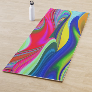 Summerrainbow , Abstract 3D Rainbowart Yoga Mat