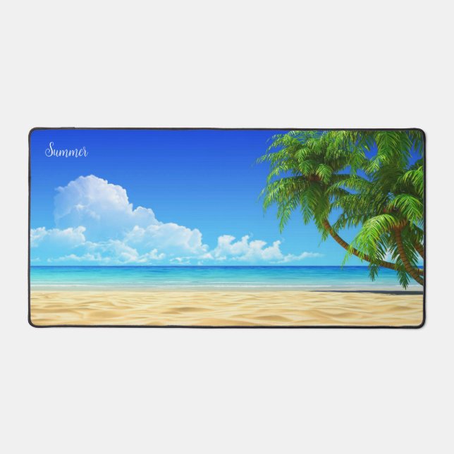 Summer's Beautiful Beach Day Desk Pad (Front)