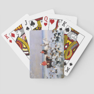 Summer's Day in Cleveland (Horses and Hound Dogs) Playing Cards