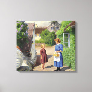 Summer's Day in Denmark (by H.A. Brendekilde) Canvas Print
