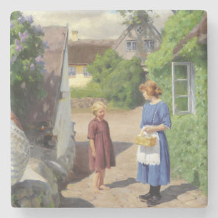 Summer's Day in Denmark (Mother and Daughter) Stone Coaster
