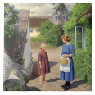 Summer's Day in Denmark (Mother and Daughter) Tile