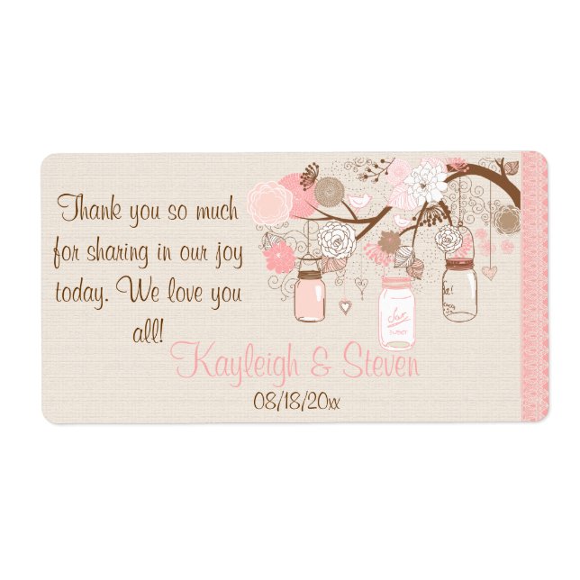 Summer's Dream Wedding Favour Labels (Front)