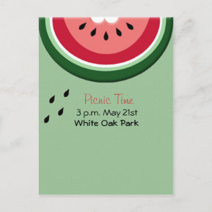 Summer's Juicy Watermelon Invitation Postcard