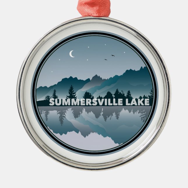 Summersville Lake West Virginia Reflection Metal Ornament (Front)