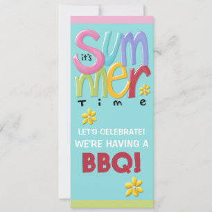Summertime blue BBQ Invitation