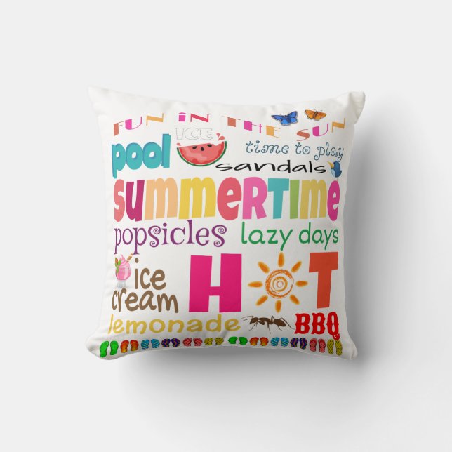Summertime Design Throw Pillow (Front)