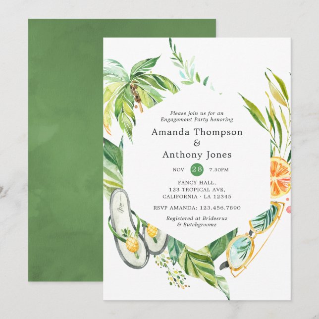 Summertime Engagement Party Invitation (Front/Back)