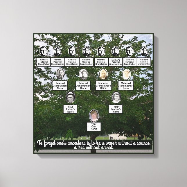 Summertime Family Tree Four Generations Canvas Art (Front)