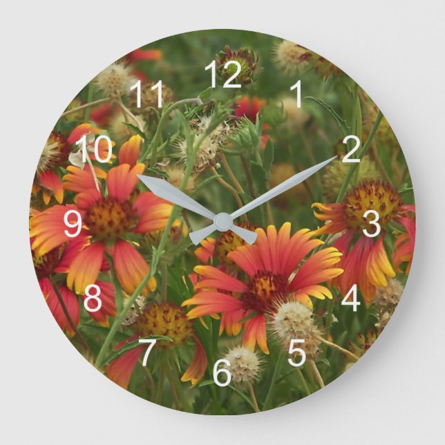 Summertime Floral Large Clock (Front)