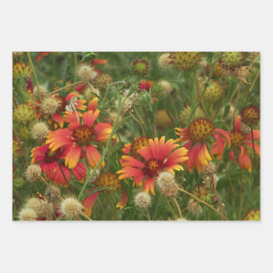 Summertime floral wrapping paper sheet
