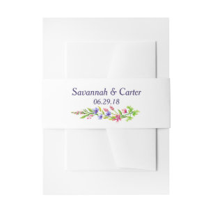 Summertime Flowers Personalized Wedding Invitation Belly Band