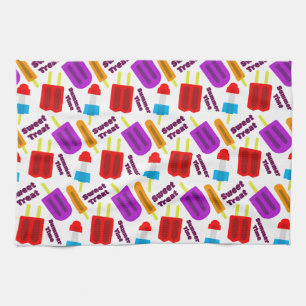 Summertime Frozen Juice Bar Pattern Kitchen Towel