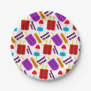 Summertime Frozen Juice Bar Pattern Paper Plate