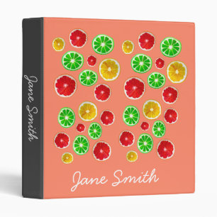 Summertime fruit colorful fruity pattern binder