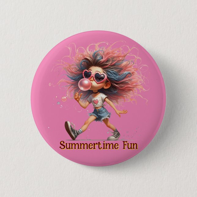Summertime Fun  2 Inch Round Button (Front)