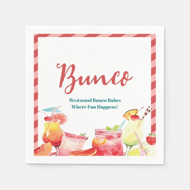 Summertime Fun Neighbourhood Bunco Napkin (Front)