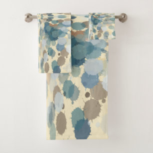 Summertime Fun Ocean Spray Splatter Abstract Art  Bath Towel Set