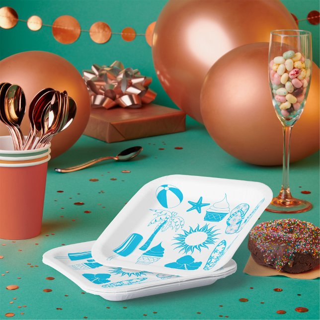 Summertime Icons Paper Plate (Creator Uploaded)