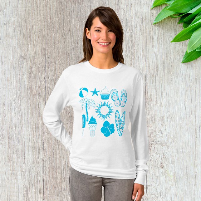 Summertime Icons Womens Long-Sleeve T-Shirt (Creator Uploaded)