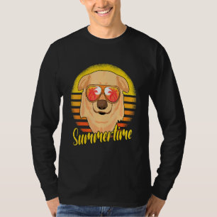 Summertime Labrador Retro Sunset Beach Vacation La T-Shirt