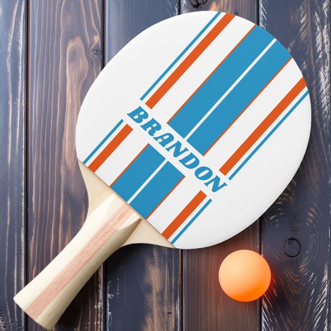 Summertime Nostalgic Board Stripes with Name Ping Pong Paddle (Creator Uploaded)
