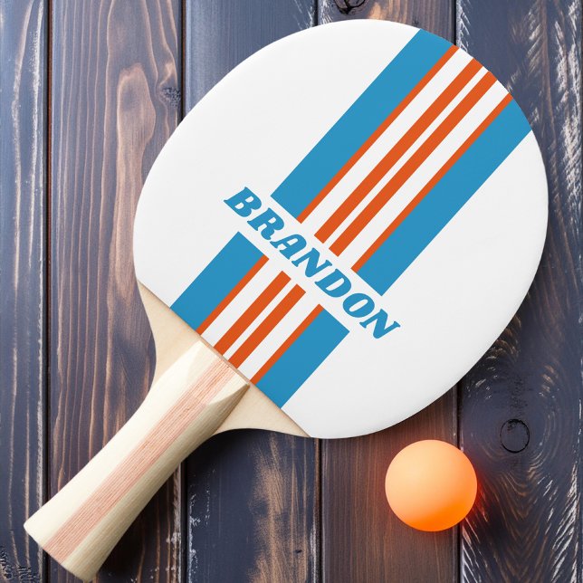 Summertime Nostalgic Rally Stripe with Name Ping Pong Paddle (Creator Uploaded)