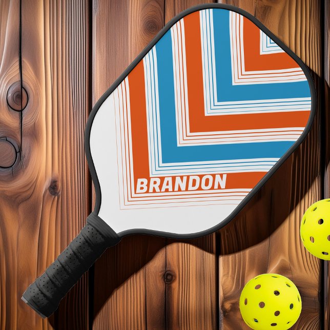 Summertime Nostalgic Vintage Chevron Fade Name Pickleball Paddle (Creator Uploaded)