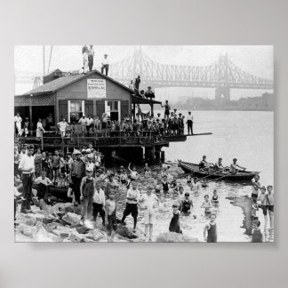 Summertime on the East River, 1921 New York NY Poster