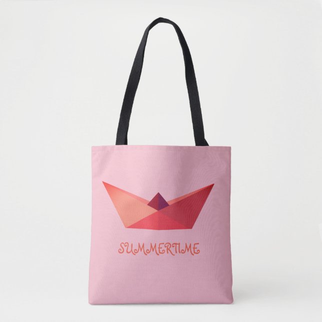 Summertime Origami Hat All-Over-Print Tote Bag (Front)