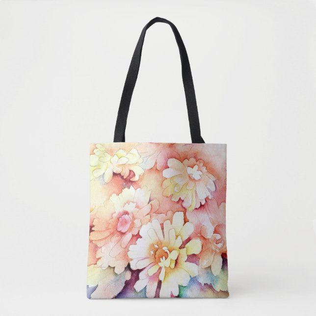 Summertime Pastel Floral Tote Bag (Front)