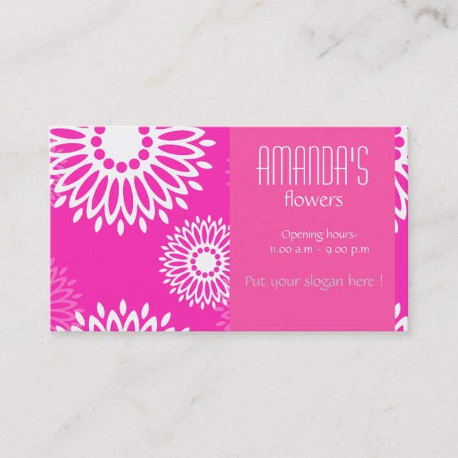 Summertime pink flowers Business Card (Front)