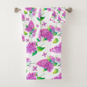 Summertime Purple Lilacs Bathroom Towel Set