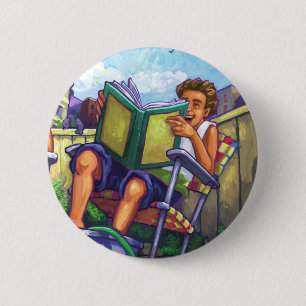 Summertime Reading 2 Inch Round Button