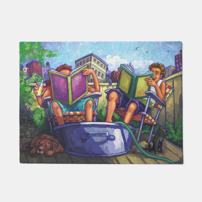 Summertime Reading Art Doormat (Front)