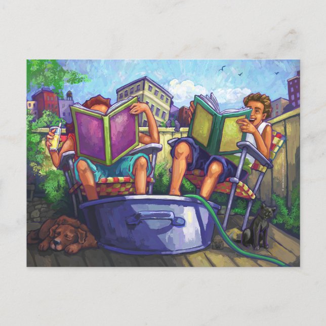 Summertime Reading Art Postcard (Front)