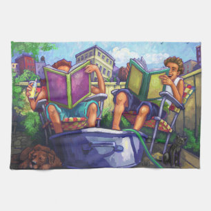 Summertime Reading Kitchen Towel