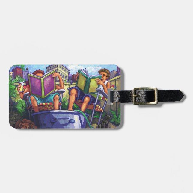 Summertime Reading Luggage Tag (Front Horizontal)