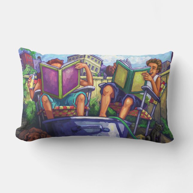 Summertime Reading Lumbar Pillow (Front)