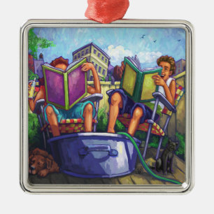 Summertime Reading Metal Ornament