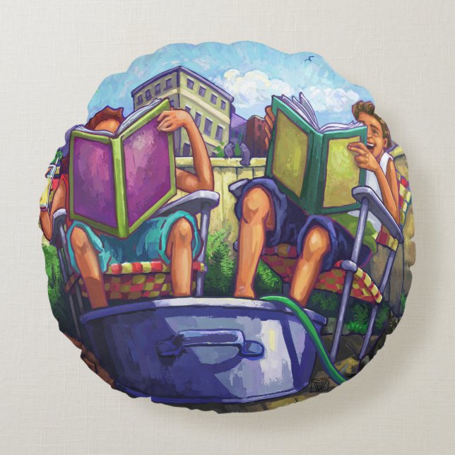 Summertime Reading Round Pillow (Front)