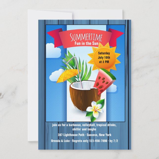 Summertime Refresher Invitation (Front)
