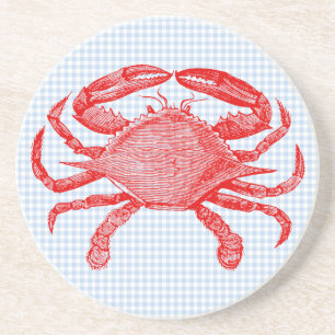 Summertime Seafood Crab Picnic Coasters