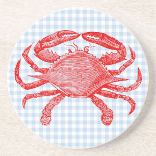 Summertime Seafood Crab Picnic Coasters