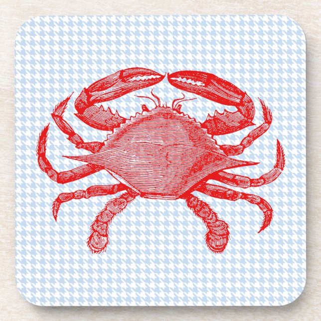Summertime Seafood Crab Picnic Coasters (Front)