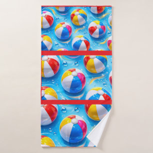 Summertime splash beach ball premium hand bath towel