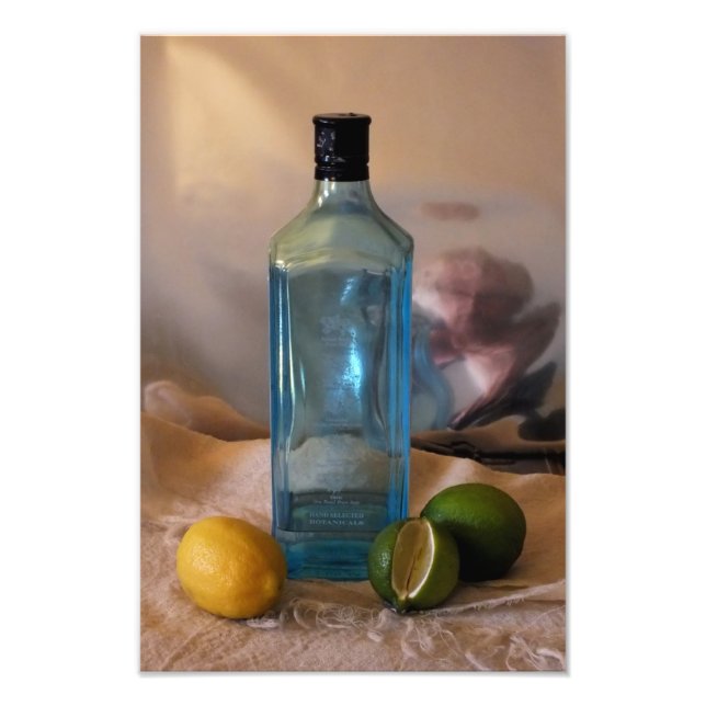 "Summertime" Still Life with Bottle and Citrus Photo Print (Front)