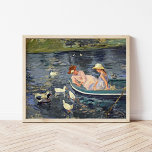 Summertime Two | Mary Cassatt Poster<br><div class="desc">Summertime 2 (1894) by American impressionist artist Mary Cassatt. Original artwork is an oil painting on canvas depicting a portrait of a 2 women on a boat surrounded by ducks.
Use the design tools to add custom text or personalize the image.</div>